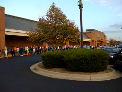 Palin Line for Tickets in Indiana